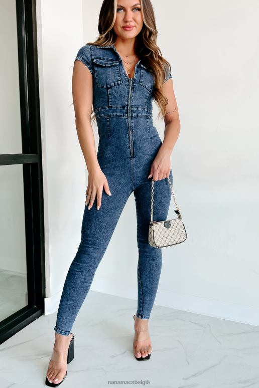 donker geen woorden jumpsuit met ritssluiting aan de voorkant NanaMacs HPTT2494