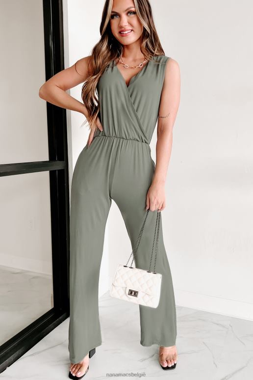 donkere salie perfect mijn jumpsuit met overslag NanaMacs HPTT2602