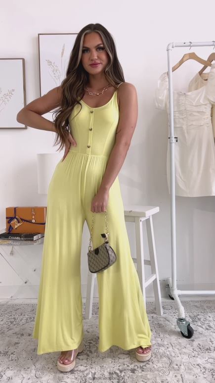 geel laag houden jumpsuit met wijde pijpen NanaMacs HPTT2603