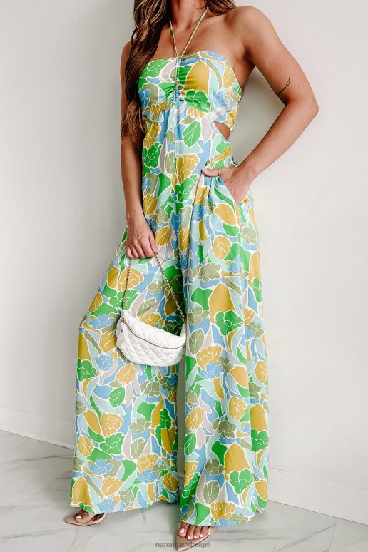 groene multi zonder twijfel een jumpsuit met halternek NanaMacs HPTT2628
