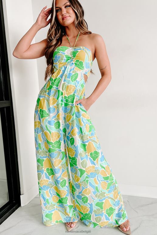 groene multi zonder twijfel een jumpsuit met halternek NanaMacs HPTT2628