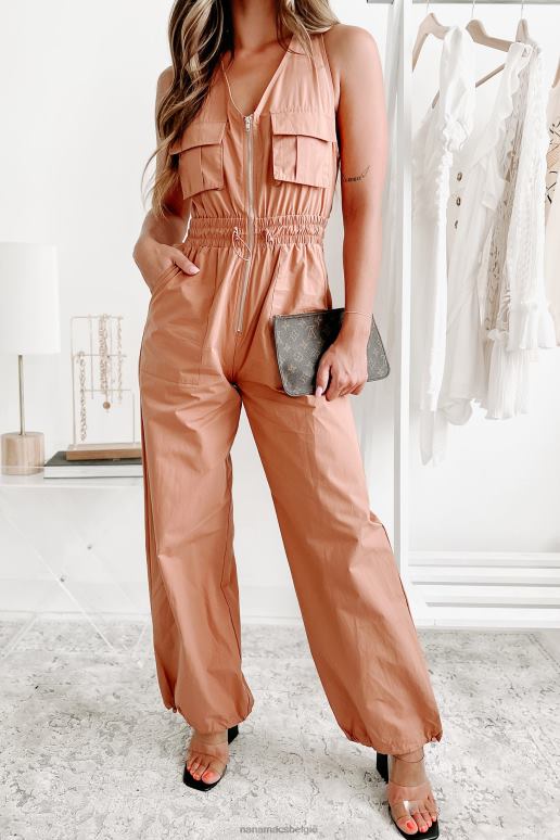 kameel briley jumpsuit met trekkoord aan de voorkant NanaMacs HPTT2504