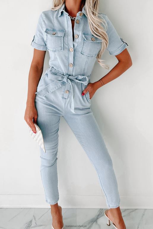 licht denim eerlijke dagen werk skinny denim jumpsuit NanaMacs HPTT2641