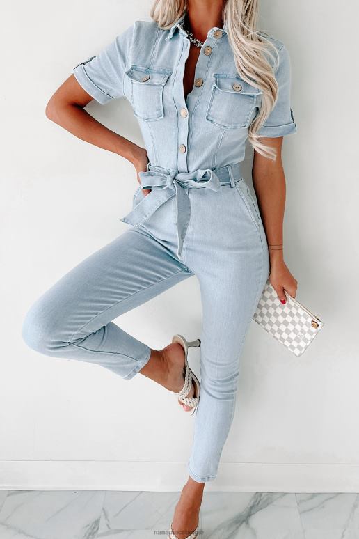 licht denim eerlijke dagen werk skinny denim jumpsuit NanaMacs HPTT2641
