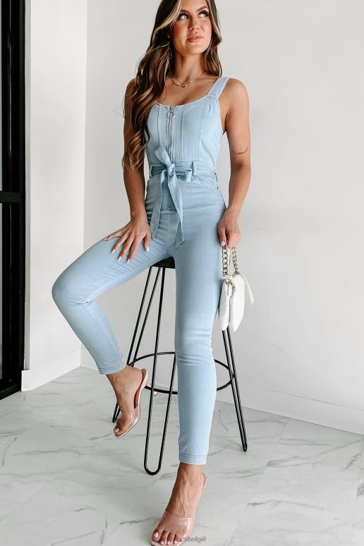 licht denim the right move denim jumpsuit met ritssluiting aan de voorkant NanaMacs HPTT2629