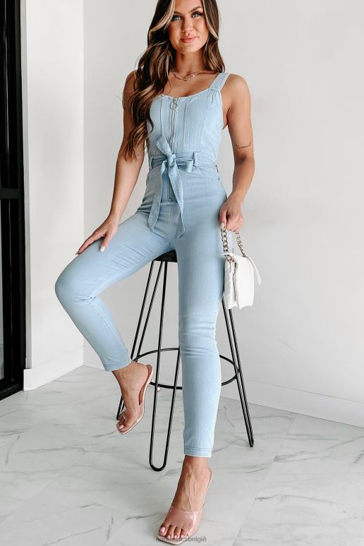 licht denim the right move denim jumpsuit met ritssluiting aan de voorkant NanaMacs HPTT2629
