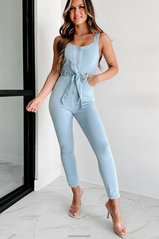 licht denim the right move denim jumpsuit met ritssluiting aan de voorkant NanaMacs HPTT2629