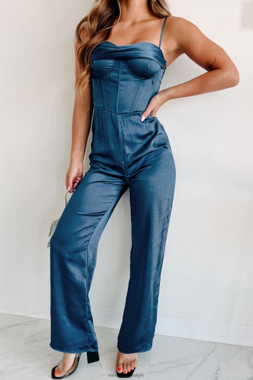 marine enige investeerder satijn bustier jumpsuit NanaMacs HPTT2516