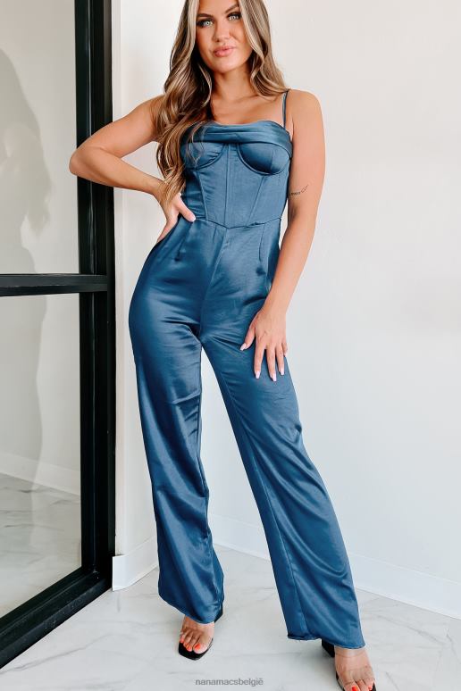 marine enige investeerder satijn bustier jumpsuit NanaMacs HPTT2516