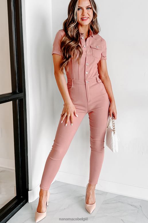 mauve ik mis je de laatste tijd jumpsuit met magere pijpen en knopen aan de voorkant NanaMacs HPTT2642