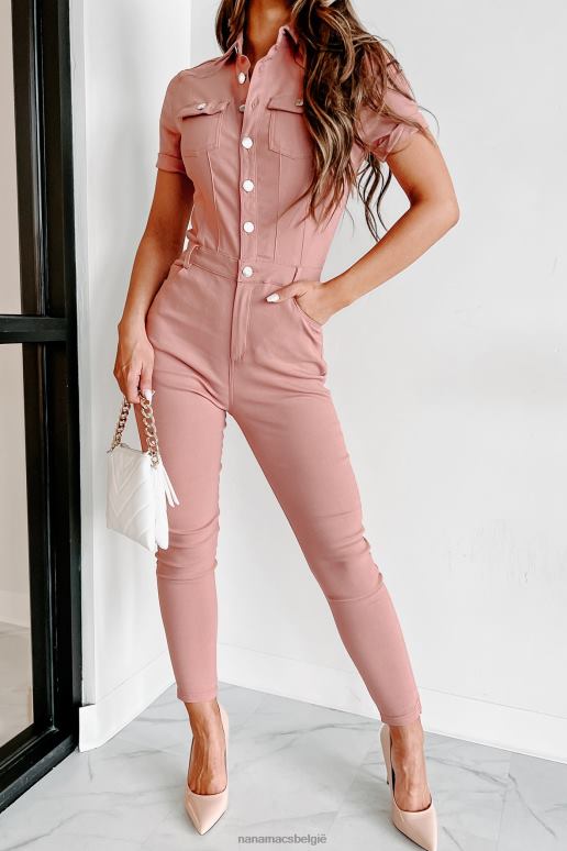 mauve ik mis je de laatste tijd jumpsuit met magere pijpen en knopen aan de voorkant NanaMacs HPTT2642