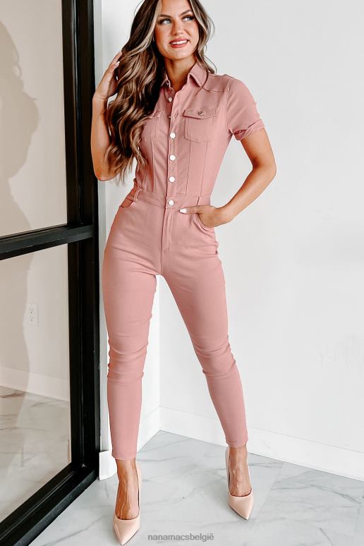 mauve ik mis je de laatste tijd jumpsuit met magere pijpen en knopen aan de voorkant NanaMacs HPTT2642