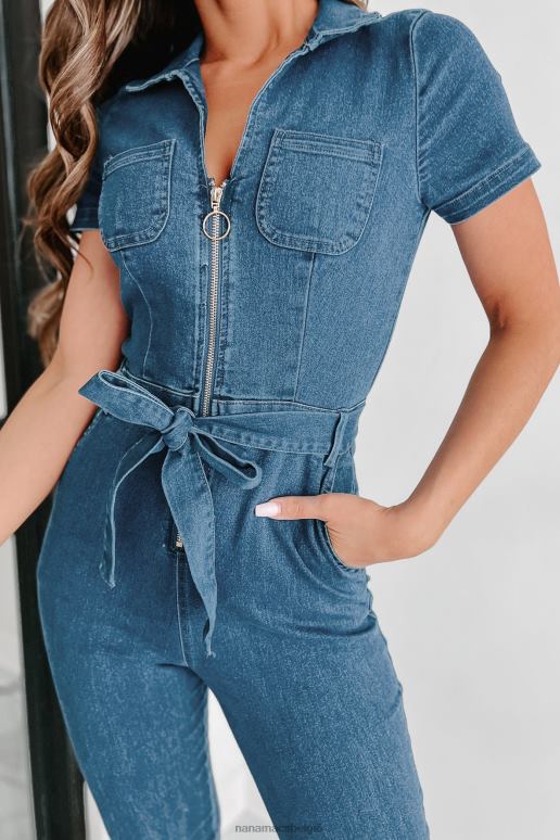 medium spijkerstof justine denim jumpsuit met ritssluiting aan de voorkant NanaMacs HPTT2645