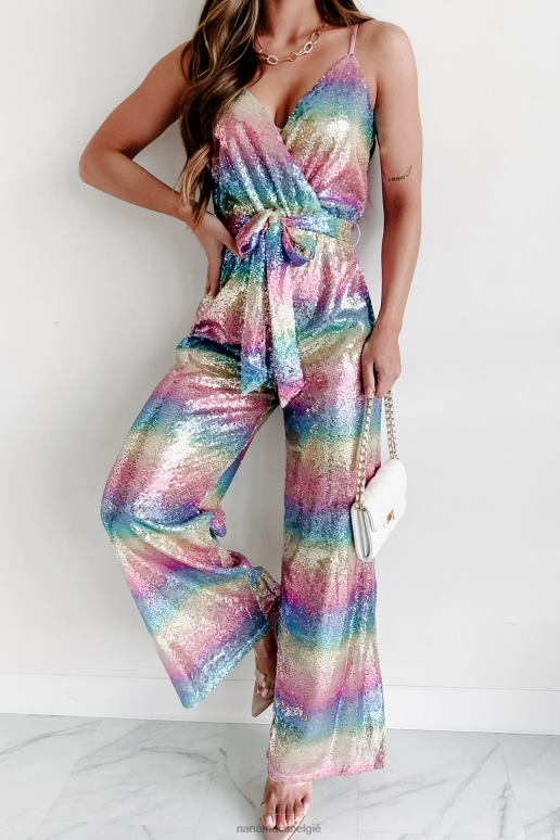 multi zoals het was jumpsuit met wijde pijpen en pailletten NanaMacs HPTT2610