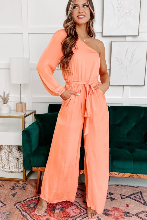 oranje houd het interessant een schouder jumpsuit NanaMacs HPTT2683