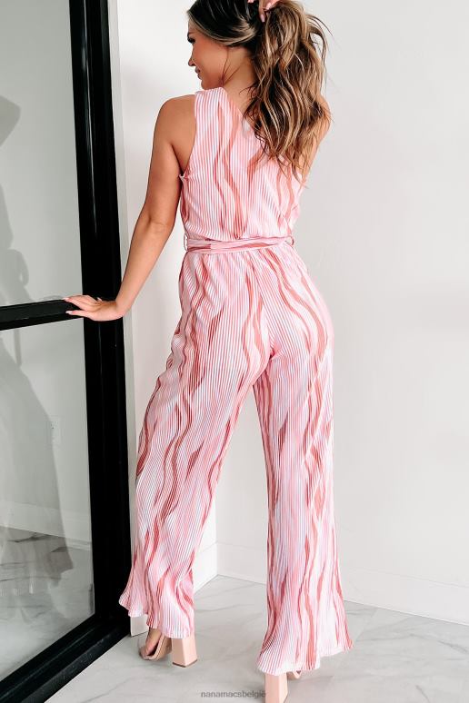 roze taupe aspire to inspire geplooide jumpsuit met één schouder NanaMacs HPTT2534