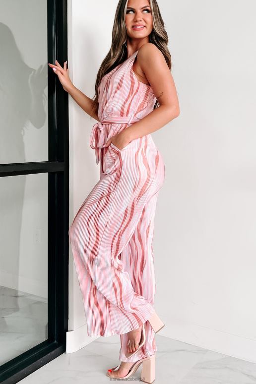 roze taupe aspire to inspire geplooide jumpsuit met één schouder NanaMacs HPTT2534