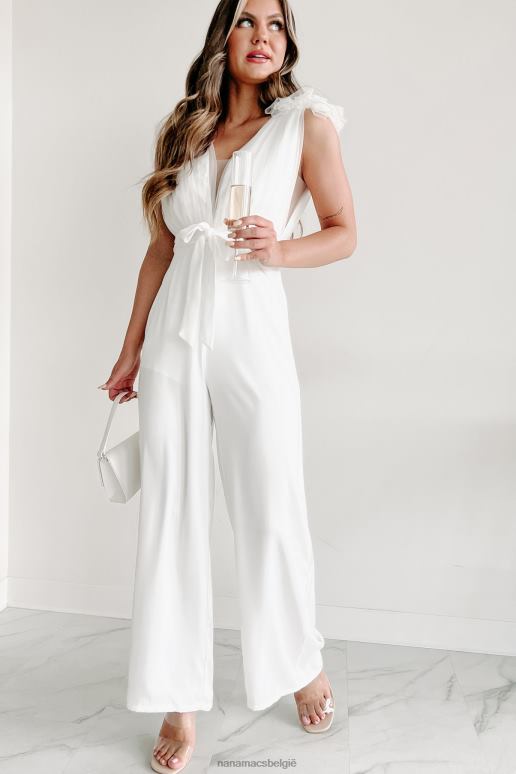 wit daglicht kusjes jumpsuit met wijde pijpen NanaMacs HPTT2570