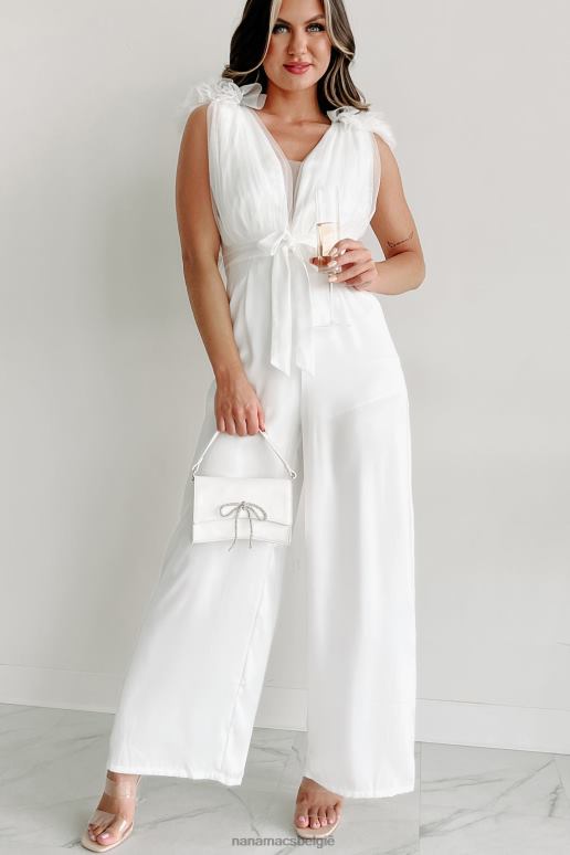 wit daglicht kusjes jumpsuit met wijde pijpen NanaMacs HPTT2570