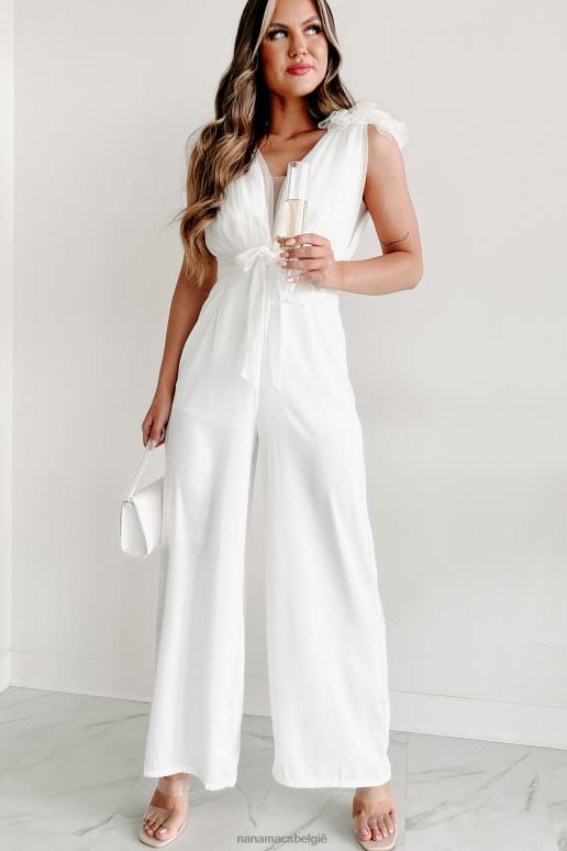wit daglicht kusjes jumpsuit met wijde pijpen NanaMacs HPTT2570