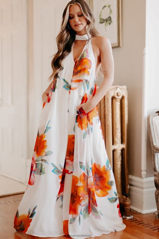 wit op zoek naar complimenten gebloemde jumpsuit met wijde pijpen NanaMacs HPTT2678