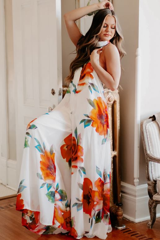 wit op zoek naar complimenten gebloemde jumpsuit met wijde pijpen NanaMacs HPTT2678