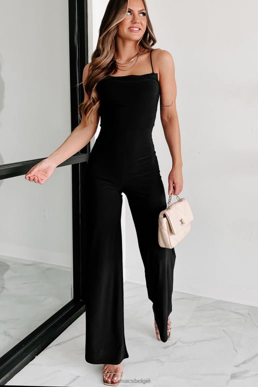 zwart beste beleid jumpsuit met watervalhals NanaMacs HPTT2599