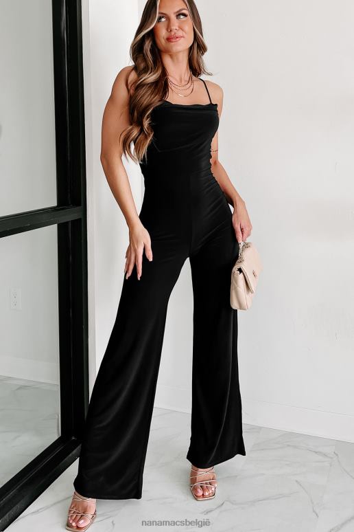 zwart beste beleid jumpsuit met watervalhals NanaMacs HPTT2599