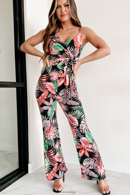 zwart on island time jumpsuit met tropische print NanaMacs HPTT2583