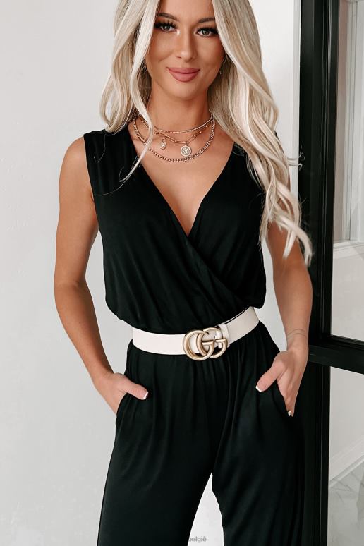 zwart perfect mijn jumpsuit met overslag NanaMacs HPTT2607