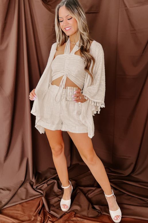 ivoor strandgebonden gebreide kimono met kwastjes NanaMacs HPTT3841