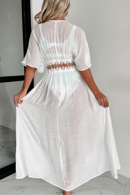 wit gekust door de zon stofdoek kimono met strik aan de voorkant NanaMacs HPTT3553