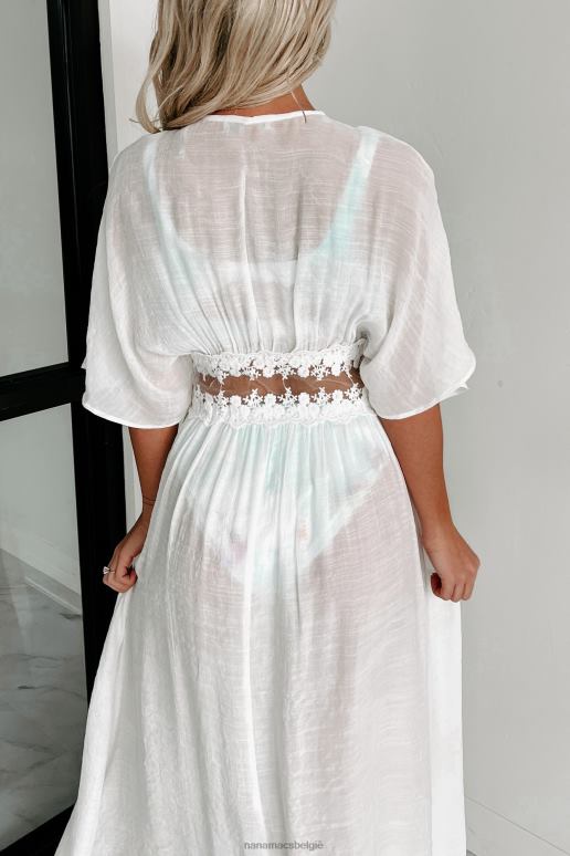 wit gekust door de zon stofdoek kimono met strik aan de voorkant NanaMacs HPTT3553