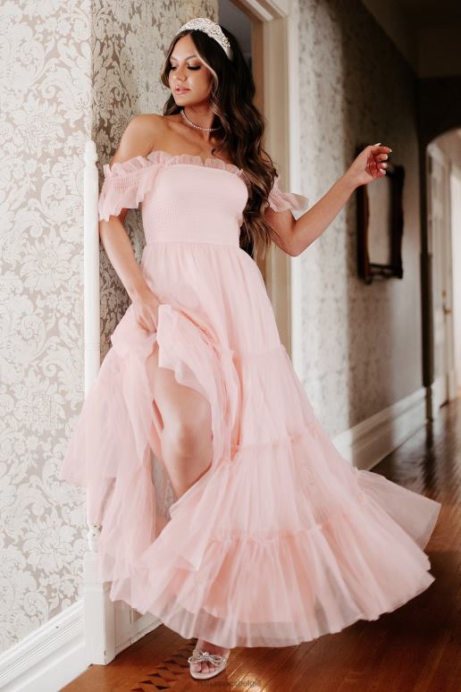 blozen romantische manieren gelaagde maxi-jurk met ruches NanaMacs HPTT2400