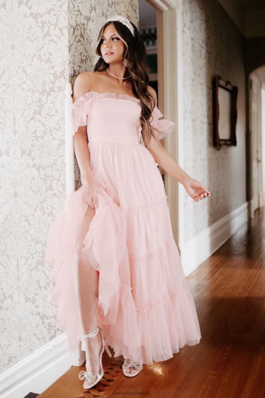 blozen romantische manieren gelaagde maxi-jurk met ruches NanaMacs HPTT2400