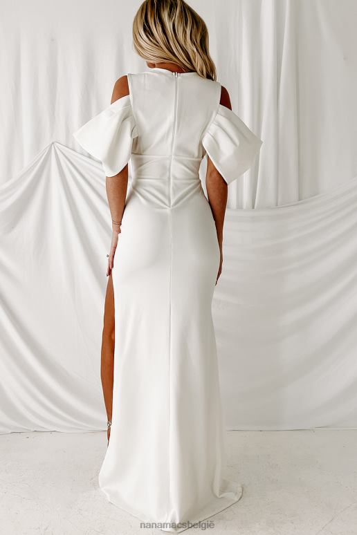 ivoor moderne muse koude schouder maxi-jurk NanaMacs HPTT2363