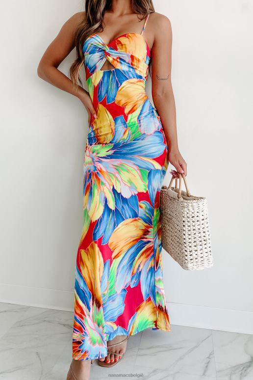 multi schattig in cancun gebloemde maxi-jurk NanaMacs HPTT2326