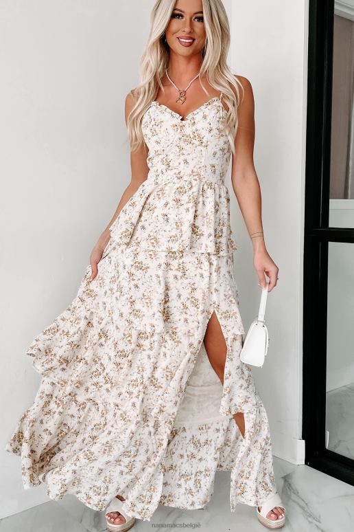 natuurlijk idyllische gevoelens gelaagde maxi-jurk met bloemen NanaMacs HPTT2346