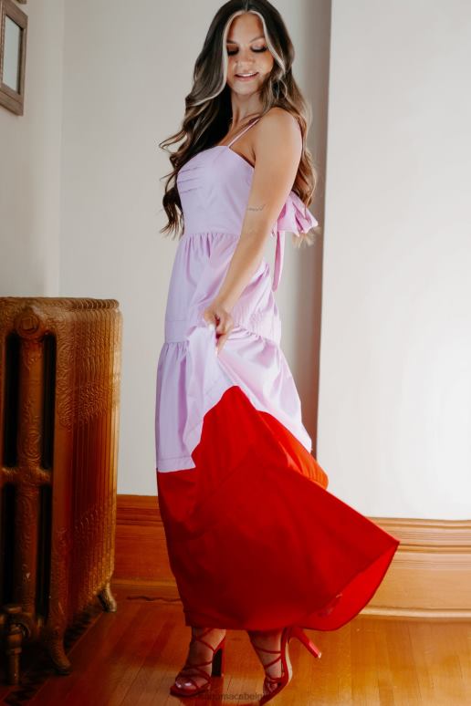 orchidee echte smiles maxi-jurk met kleurvlakken NanaMacs HPTT2394