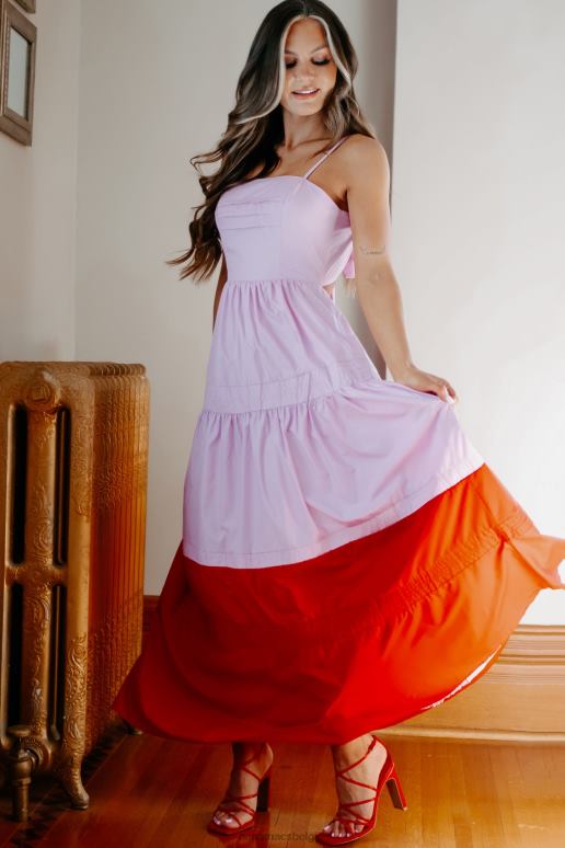 orchidee echte smiles maxi-jurk met kleurvlakken NanaMacs HPTT2394