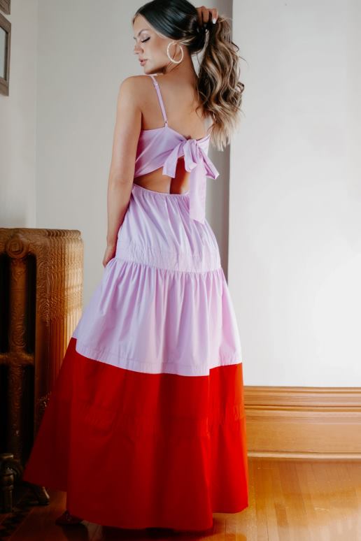 orchidee echte smiles maxi-jurk met kleurvlakken NanaMacs HPTT2394