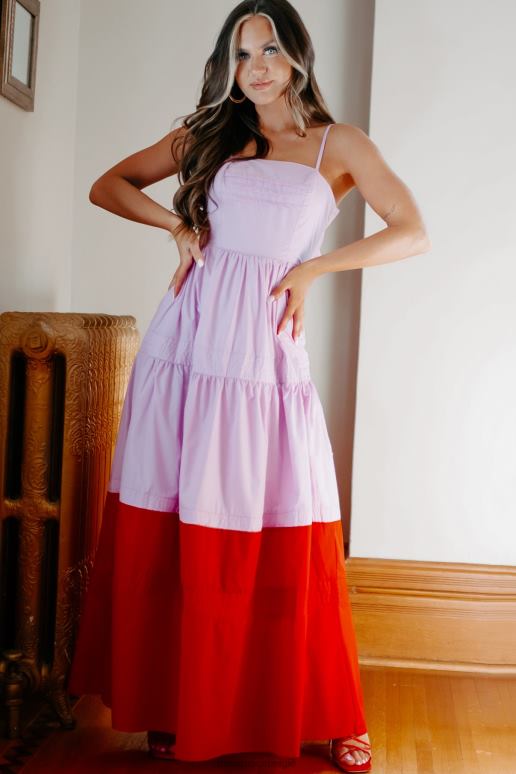 orchidee echte smiles maxi-jurk met kleurvlakken NanaMacs HPTT2394