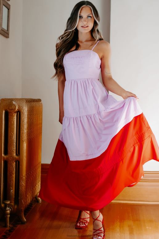 orchidee echte smiles maxi-jurk met kleurvlakken NanaMacs HPTT2394