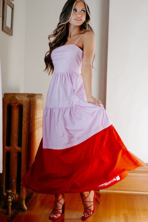 orchidee echte smiles maxi-jurk met kleurvlakken NanaMacs HPTT2394