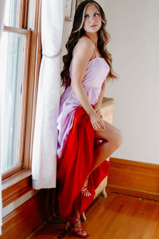 orchidee echte smiles maxi-jurk met kleurvlakken NanaMacs HPTT2394