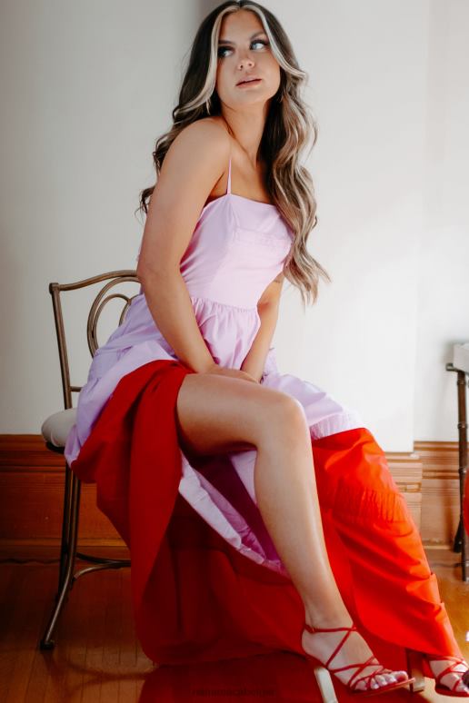 orchidee echte smiles maxi-jurk met kleurvlakken NanaMacs HPTT2394