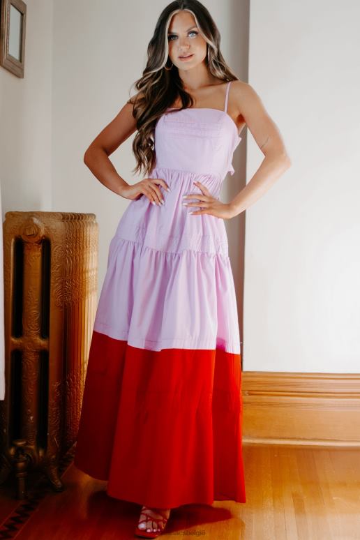 orchidee echte smiles maxi-jurk met kleurvlakken NanaMacs HPTT2394