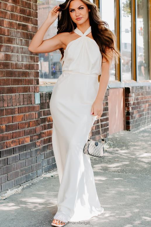 room feesttijd satijnen halter maxi-jurk NanaMacs HPTT2327