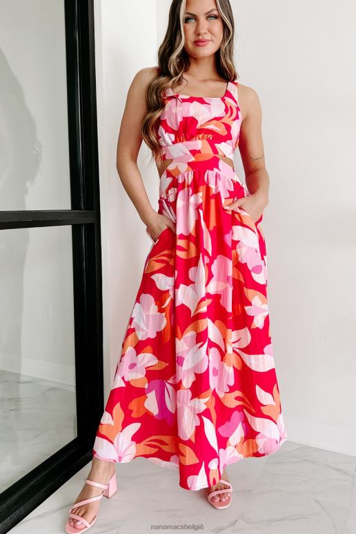 roze naar de nieuwe hellos maxi-jurk zonder rug NanaMacs HPTT2348