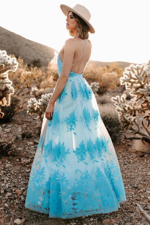 water lust or love gebloemde maxi-jurk van mesh NanaMacs HPTT2422